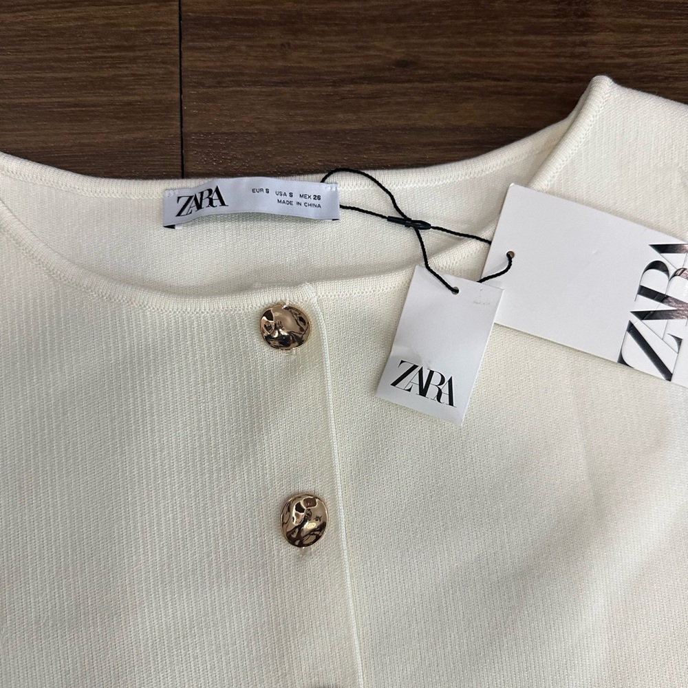 Zara White Sleeveless Sheath Blouse Wedding Guest - Picture 3 of 4